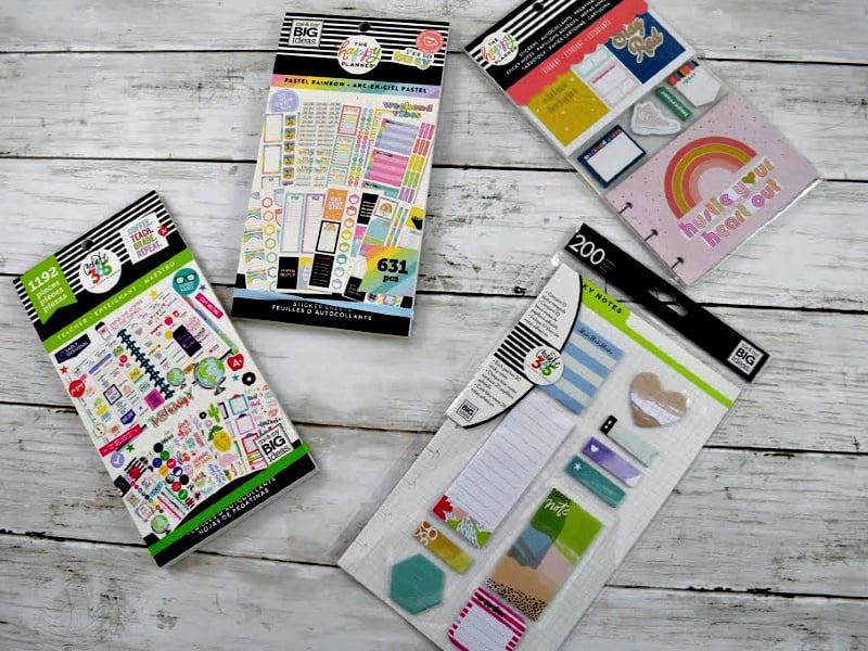 4 examples of Happy Planner stickers and sticker books