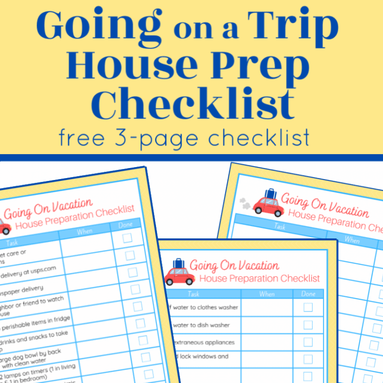 Going on a Trip House Preparation Checklist