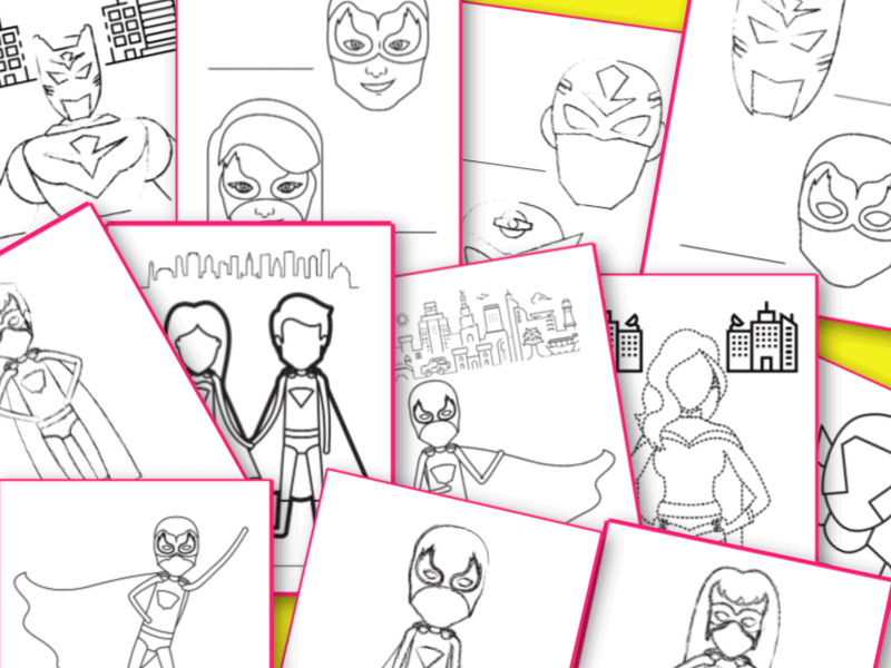 several superhero coloring pages