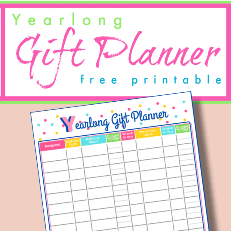 Yearlong Gift Planner Checklist Printable