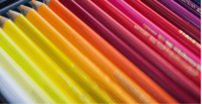row of colored pencils