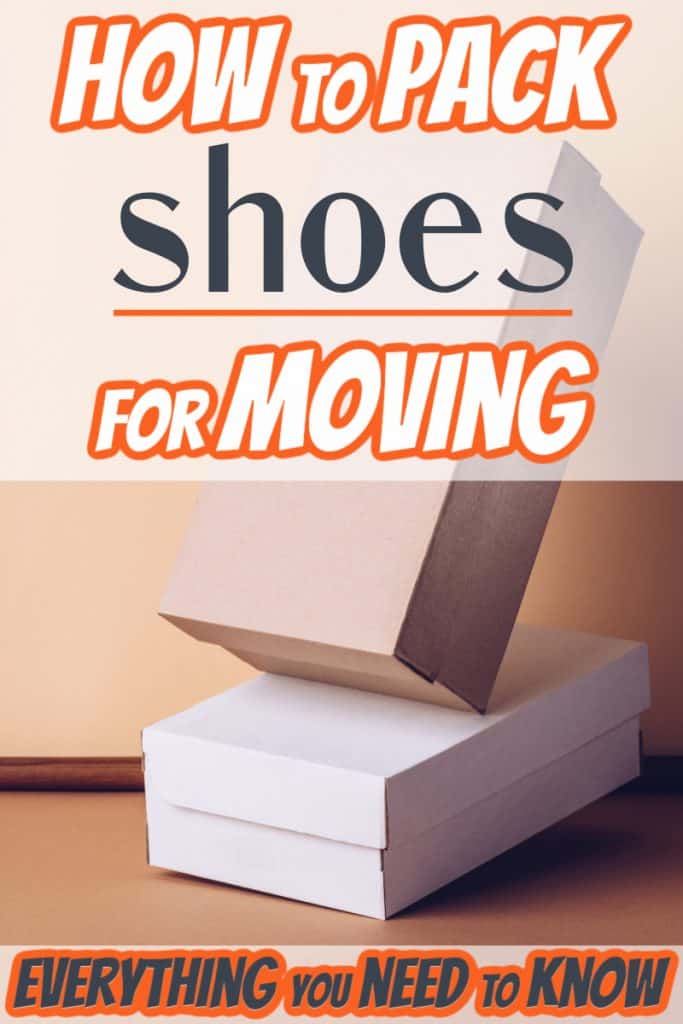 brown shoe box standing up on white shoe box with text overlay