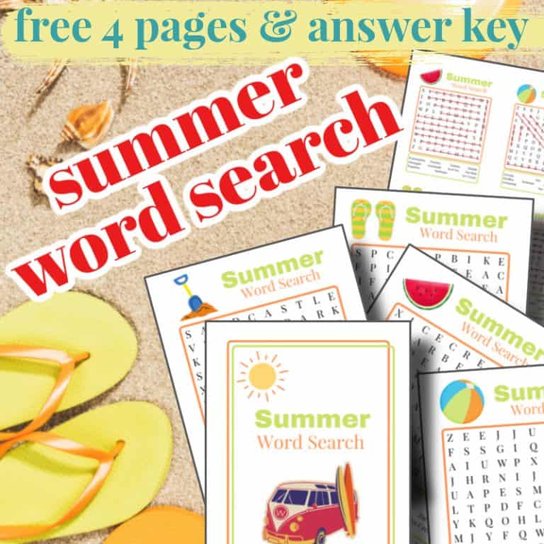 Free Summer Word Search Printables