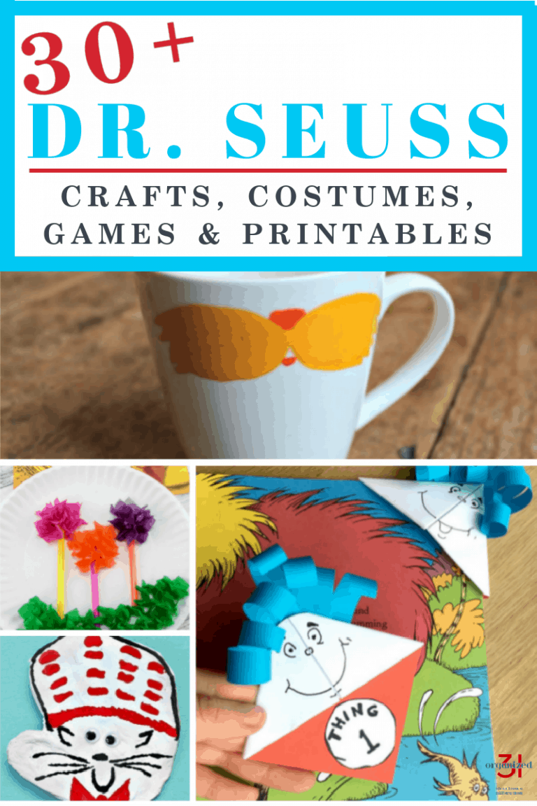 Fun &amp; Easy Dr. Seuss Crafts, Free Printables and More - Organized 31