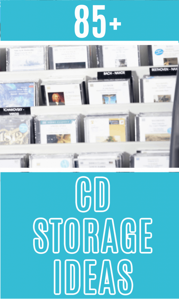 rack of music CDs