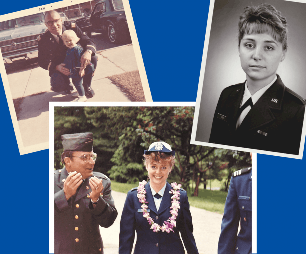 collage of military members in Air Force and Army uniforms