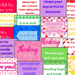 many colorful care package notes printables