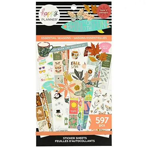 The Happy Planner Sticker Pack for Calendars and Journals - Essential Seasons Theme