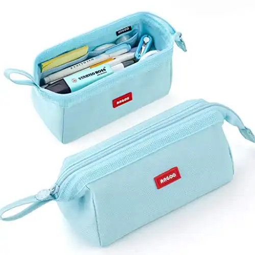 CICIMELON Pencil Case Large Capacity Pencil Pouch Pen Bag for School Teen Girl Boy Men Women (Blue)