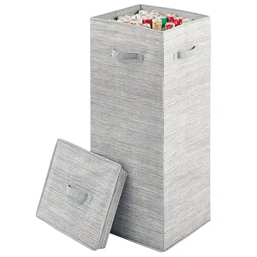 mDesign Tall Gift-Wrapping Paper Storage Box with Handles