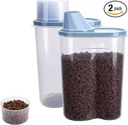 2lb/2.5L Pet Food Storage Container with Measuring Cup